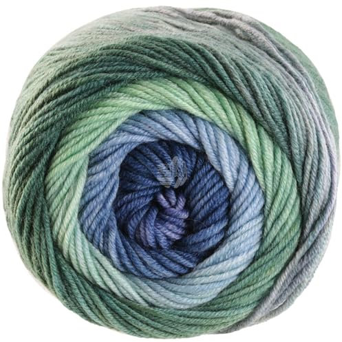 LANA GROSSA Cool Wool Big Color| Extrafeine Merinowolle waschmaschinenfest und filzfrei | Handstrickgarn aus 100% Schurwolle (Merino) | 50g Wolle zum Stricken & Häkeln | 120m Garn FB 4038