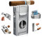 CIGAROL Feuerzeug, 5 in 1 Sturmfeuerzeug, 3 Jet Flamme Zigarrenfeuerzeug mit Zigarrenschneider V - Enthält kein Gas, Tolle Geschenke für Männer (Silber)