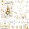 KEEHOM Schmuck Adventskalender 2024 Frauen Erwachsene, Weihnachtskalender Teenager mit 24 Überraschungen Weihnachten Kette Armkette Ringe Ohrstecker