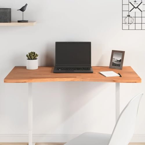 ShGaxin Schreibtischplatte 100x(45-50) x2,5 cm Massivholz Buche, Tischplatte, Arbeitsplatte, Waschtischplatte, Bürotischplatte - 356054