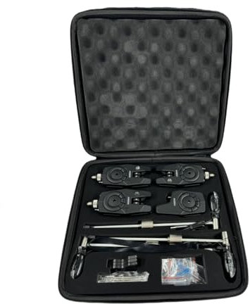 AGEM Bissanzeiger Angeln Set 4+1 mit Funk Karpfen LED Wasserdicht Angelzubehör Funkbissanzeiger 150m (1688(3+1) SW18)