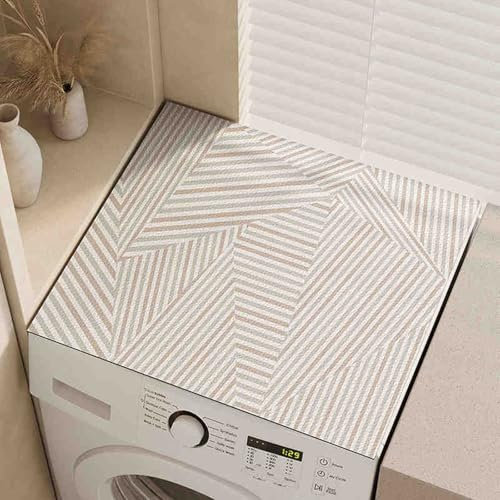 Cooalinar Lavatrice con Tappetino Antiscivolo,Tappetino Lavatrice,Asciugatrice Top Protector Mat,Assorbimento d'Acqua,Asciugatura Rapida,Facile da Riporre,per Lavatrici,Asciugatrici,Bagni