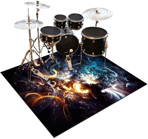 Drum Teppich Schlagzeug Teppich Schlagzeugteppich Schallschutz Akustik Teppich Schallschutzmatte 180 x 140 cm Drum Rug Drum Matte Drumteppich rutschfeste Trommel Teppiche, Für Bass Drum Snare