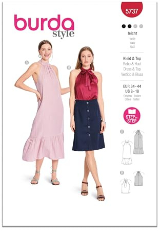 Burda Style Sewing Pattern B5737 Misses' Dress & T-Shirt
