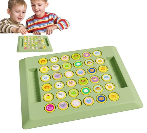 Tiere umdrehen Schachspielzeug, Kinder Schach Matching Game - Kreativ über Kartenschachbrett,Pädagogik -Cartoon -Muster Puzzlespielzeug, lustige Puzzle -Strategie -Aktivität für und Mädchen