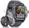 Militär Smartwatch Herren mit Anruf/LED Taschenlampe, 2.01'' HD Stahlgear Sportuhr mit 650mAh 150+ Sportmodi Aktivitätstracker mit SPO2/Herzfrequenz, Outdoor Fitnessuhr für Android iOS(Schwarz)