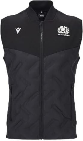 Macron Mens Scotland Rugby World Cup Padded Gilet 2025 Black XL