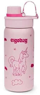 ergobag Edelstahl Trinkflasche Einhorn - Pink | 500 ml Fassungsvermögen mit verschiedenen Motiven für Kinder, auslaufsicher und leicht zu reinigen