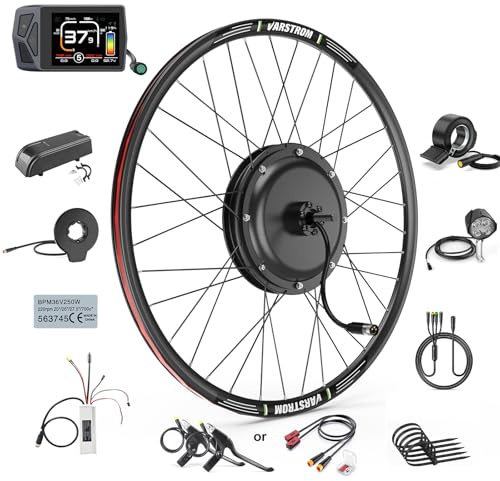 Varstrom 48V 1000W Ebike Umbausatz 28 29 Zoll 700C Hinterrad-Nabenmotor Kit mit Controller & EKD01 Display – Elektrofahrrad Heckmotor Umbausatz für Kassette und Scheibenbremse MTB CTB