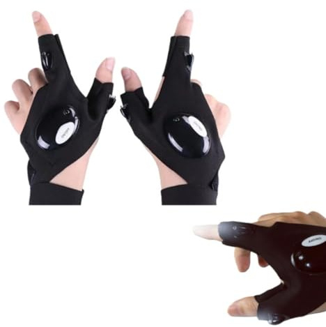 bergxperten dealsfischer Lichtgriff - Gutes Licht braucht keine 3. Hand，LED-Handschuhe für Herren, geeignet für Nachtschichtarbeiter, Handwerker und Angelfreunde