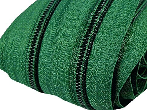 Zip 2 m, guida 5 mm + 5 zip, merce al metro divisibile, verde erba, 2 metri