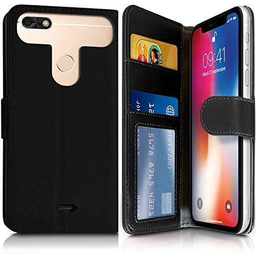 KARYLAX Etui Portefeuille Noir (Ref.4-C) pour Smartphone Archos Sense 50DC