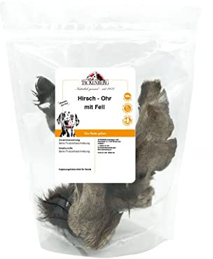 Tackenberg - Hirschohren mit Fell für Hunde - 4 STK. - Premiumqualität von Tackenberg