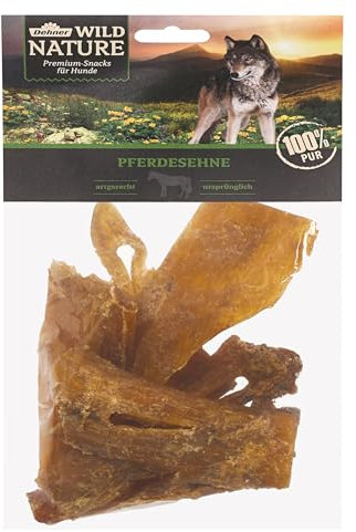 Dehner Wild Nature Hundesnack, Premium Leckerli glutenfrei / getreidefrei, Kausnack für Hunde, Pferdesehnen, 200 g