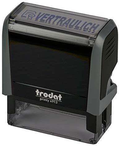 Trodat Printy 4913 grau VERTRAULICH SYMBOL BLAU