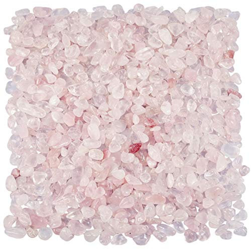 KYEYGWO 460 Gram, Chakra Petits Graviers Perles pour Aquarium Vase Jardin Décoration Bricolage Fabrication de Bijoux, Irrégulières Pierres Perles en Vrac Pierres Guérison, Quartz Rose
