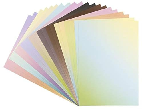 Ideen mit Herz Dekor-Papier mit Farbverlauf | bunter Deko-Karton | DIN A4 | 250 g/m² | intensiv oder pastell (10 verschiedene Farbverläufe | selbstklebend | 20 Bogen)