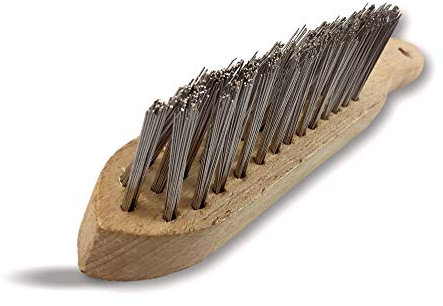 Brosse métallique à main soudeur d'angle | Lot de 3 | Garnissage fil droit inox 40 mm | Version professionnelle | Brossage ébavurage décapage soudure peinture rouille | Kibros 32SDI3bx3