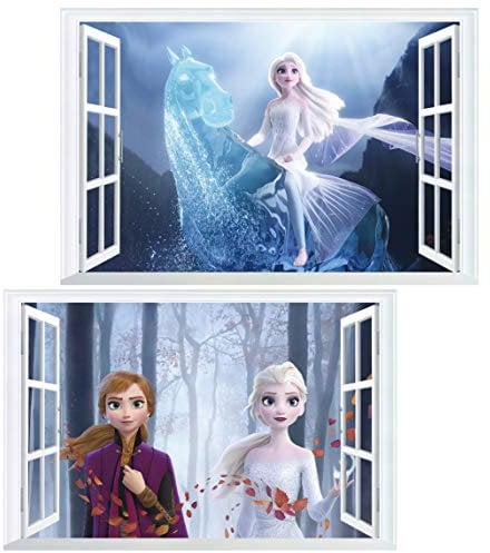 Kibi 2PCS Wandtattoo Wandsticker für Kinderzimmer Living Room Removable Prinzessin Wandtattoo Kinderzimmer