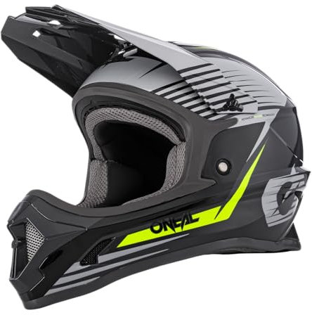 O'NEAL | Motocross-Helm | Kinder | MX Enduro | ABS-Schale, , Lüftungsöffnungen für optimale Belüftung & Kühlung | 1SRS Youth Helmet Stream | Grau Neon-Gelb | Größe S