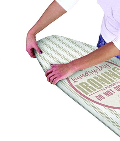 Ironing Board Covers | Easy To Fit Elasticated Ironing board Cover | Fits Ironing boards 120 X 40cm | Heat Reflective Properties To Help Make Ironing Easier (Laundry Day - 120 X 40cm Cover)