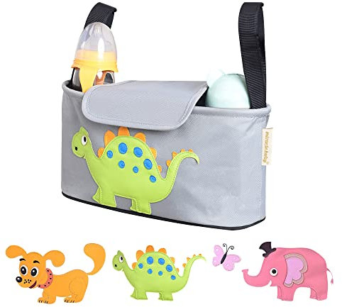 Kinderwagentasche Organizer Kinderwagen Buggy Tasche Baby Universale Multifunktionale Aufbewahrungstasche (Dinosaurier)