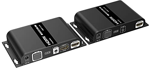 PremiumCord Optical HDMI Extender bis zu 40km, Auflösung Full HD 1080p, 150 Mbit/s, HDMI 1.3, Metallgehäuse, Schwarze Farbe