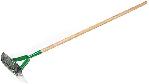 KOTARBAU® Rastrello da taglio 360 x 130 mm con manico aeratore per prato, rastrelliera per l'eliminazione di muschio e feltro
