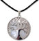 Collana con albero della vita, ciondolo in pietra naturale energetica, varie pietre semipreziose