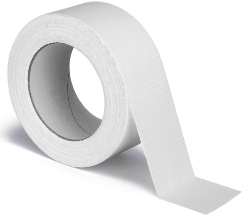 verpacking Premium Panzertape 50 m x 48 mm Weiß Gewebeband Gaffa Tape Reparaturband hohe Klebekraft Klebeband mit Naturkautschuk-Kleber (10 Stück)