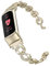 Wearlizer Compatible with Fitbit Charge 5 Strap, Adjustable Premium Metal Straps Bling Bracelet Dressy Wristbands Accessories Replacement Bands for Fitbit Charge 5 Bands for Women, Champagne Gold