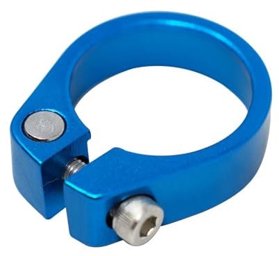 Laxzo ® Bike Seat Post Clamp Aluminum Alloy Quick Release Bicycle Seatpost Tube Clip 34.9mm for Mountain Bike Road Bike Fixie Gear Track Bike Folding Bike DH MTB BMX Blue