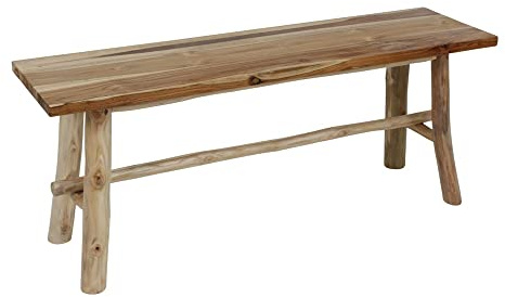 Van der Leeden Bank aus massivem Teakholz naturfarben & unbehandelt 100 cm