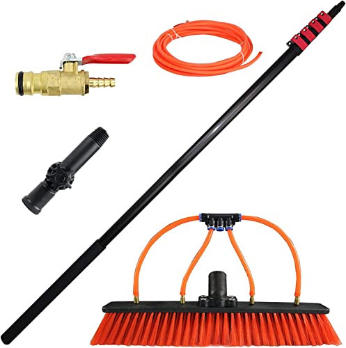 Wasserzuführendes Stangen-Set, Teleskop-Fensterreinigungsstange, Fensterreinigungsstange, wassergespeiste Teleskopbürste, ausziehbarer Reiniger, Wintergarten, Dach, Reinigung von Photovoltaik und