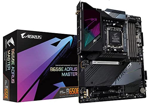 Gigabyte B650E AORUS MASTER Motherboard - Supports AMD AM5 CPUs, 16+2+2 Digital VRM, up to 8000MHz DDR5 (OC), 4xPCIe 5.0 M2, Wi-Fi 6E, 2.5GbE LAN, USB 3.2 Gen 2