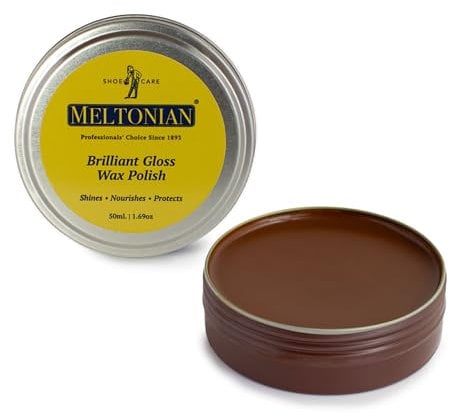 Meltonian Shoe Wax Polish Paste For Brilliant Gloss | Shines, Nuorishes, Protects | (Light Brown, 50ml/1.69oz)