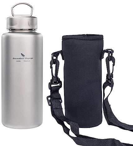Boundless Voyage Einschichtige Titan Wasserflasche Trinkflasche Auslaufsicher Sportflasche Weitmundig Titan-Kantine Ti3012d-700ML