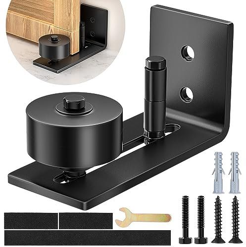 VIGRUE Guide de sol pour porte coulissante 1 pièce, rail de roulement réglable avec vis, système de porte coulissante 8 en 1, guide de porte inférieure de porte, parfait pour toutes les portes