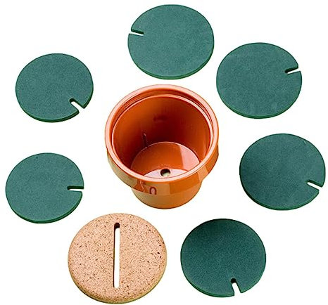 6 Dessous Verre en Forme Cactus pour Boissons - Protection Table - 6 sous-Verres créatifs avec Support Pot Fleurs, Cadeaux Originaux - Décoration Table