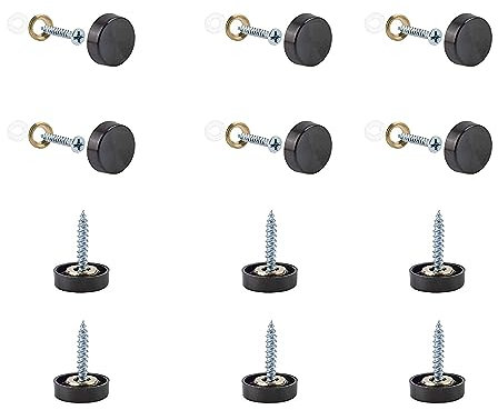 INCREWAY Lot de 32 vis de miroir noires de 16 mm en acier inoxydable 304 épais avec capuchons décoratifs