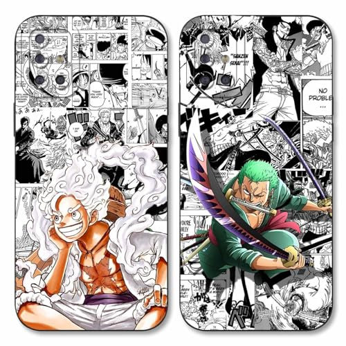 PBNDJVG 2 Stück Handyhülle für Samsung Galaxy A51 4G/M40S Hülle 6.5'' Anime Luffy Zoro Gear 5 Sun God Nika Muster Design Manga Case Kameraschutz Schutzhülle TPU Silikon Weich Ultra Dünn Schwarz2
