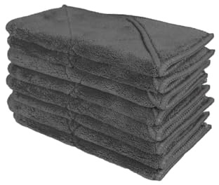 unicopuro® Soft Touch Microfasertuch 18 × 18 cm anthrazit 8er Set – ultradickes Reinigungstuch mit 180 ml Saugkraft – für streifenfreien Glanz – waschbar bei 60 °C, ideal für Sensible Oberflächen