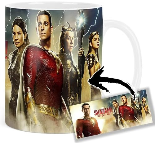 Shazam Fury Of The Gods ZacharyLevi Rachel Zegler Lucy Liu Helen Mirren Tasse Keramikbecher Mug