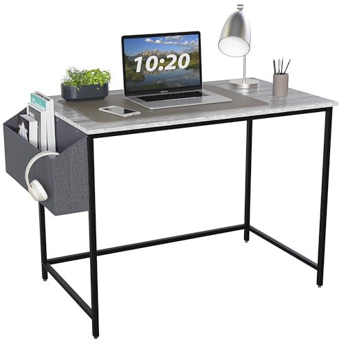 Vida Designs Brooklyn 120 cm Large Computer Desk With Storage Home Office Writing Desk Modern Industrial Style PC Table (Grey)