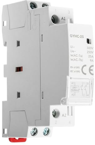 Ailao Contacteur 220V Contacteur Domestique Automatique sur rail DIN (1NC+1NO 25A) Silencieux Durée de vie Extra Longue Utilisable pour la Commande à Distance de L'éclairage du Chauffage.