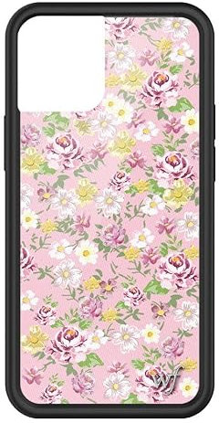 Wildflower Daisy Lynn Floral Hülle, kompatibel mit Apple iPhone 13 Mini, trendy, rosa, gelb, weiß, floral, schützender schwarzer Stoßfänger, 1,2 m Falltest-zertifiziert, kleines Unternehmen im Besitz