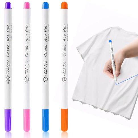 ertlutw 4 Stück Schneiderkreide, Markierstifte Wasserlöslicher Stift, 4 Farbe Trickmarker Nähen Verschwinden, Stoff Markierstift Wasserlöslich für Stoff Quilten Schneiderei Nähen