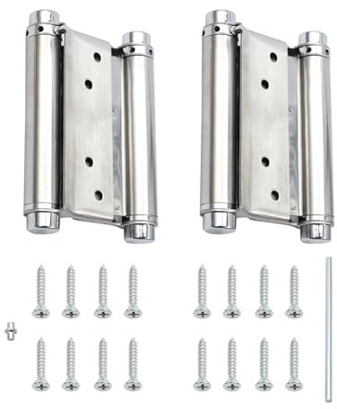 Bohaner Pendeltürscharnier 2 Stück 4 Zoll Edelstahl Scharniere klein Türscharnier 25 kg Tragfähigkeit Türband Scharnier für Saloontür Pendeltür Schwingtür Metall- & Holztüren
