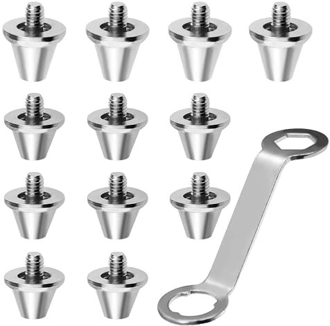 12 tacos de repuesto para botas de fútbol, con llave de tacos, de metal, 2 tamaños, 11 mm, 13 mm
