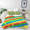 ANHOPE Regenbogen Linie Streifen Bettwäsche Set 2 Teilig Bettbezug 135x200 cm + Kissenbezug 80x80 cm Weich Microfaser Bettbezüge Set mit Reißverschluss Bettdeckenbezug für Kinder Mädchen